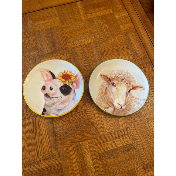 Pier 1 farm animal plates (2) - Picture 1 of 5